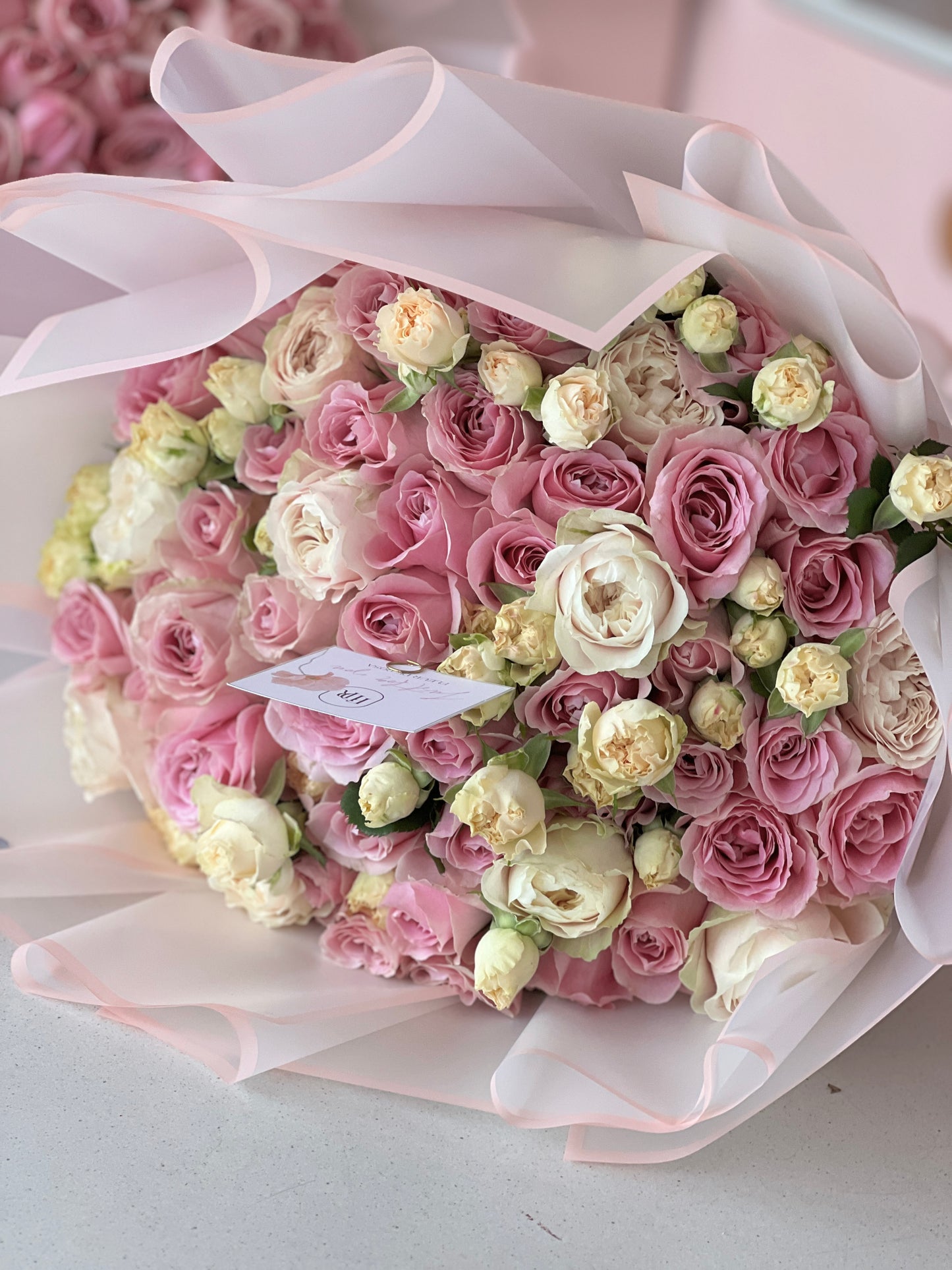 Luxe Blush Roses bouquet