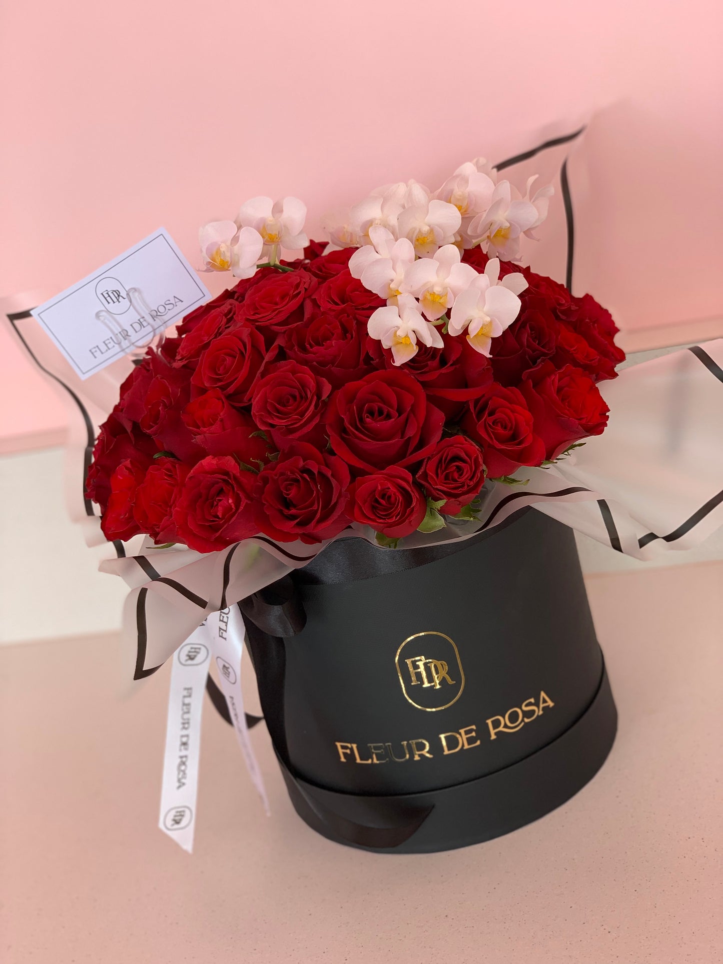 Luxe roses and orchid box