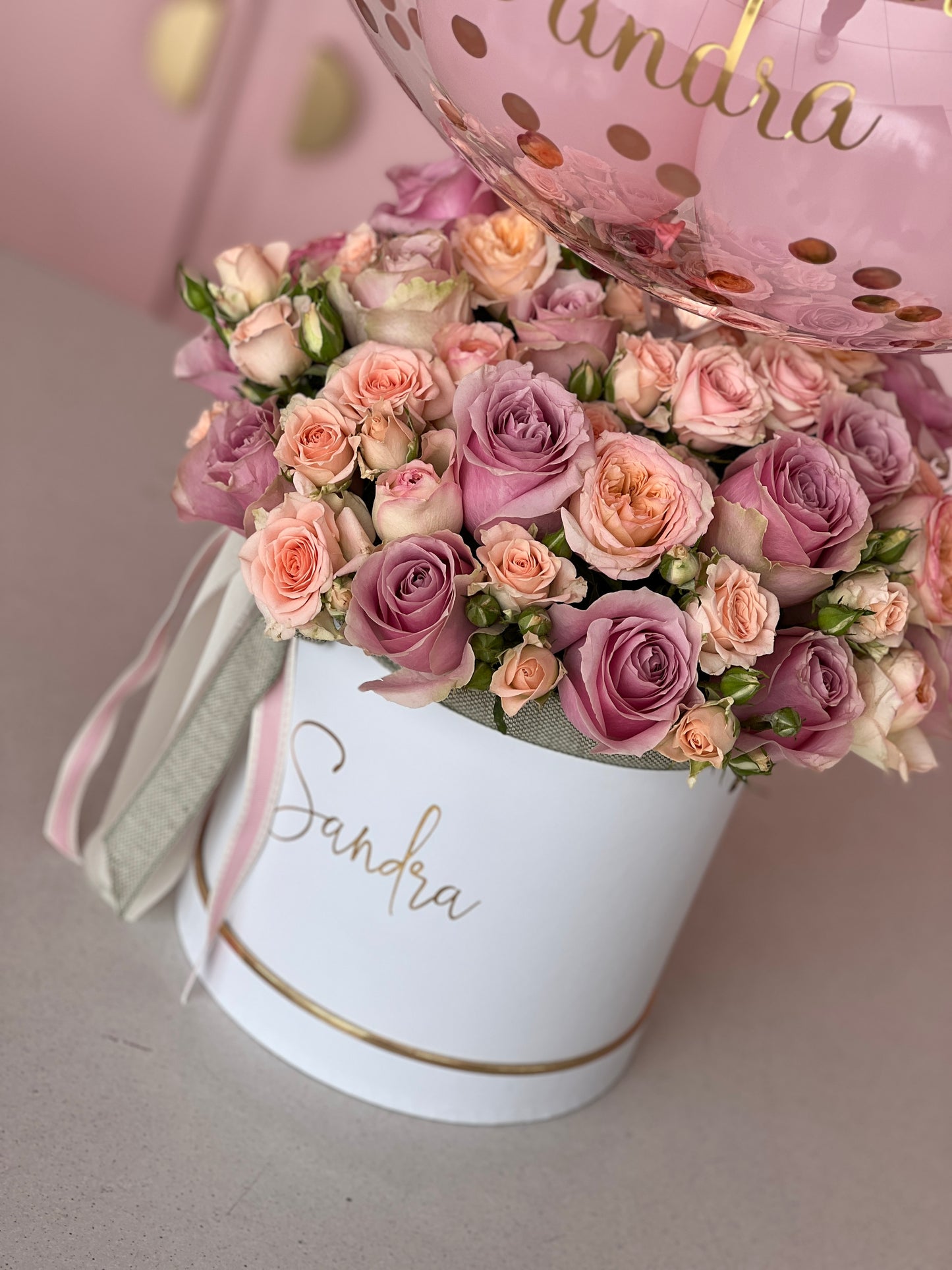 Rose balloon bloom box