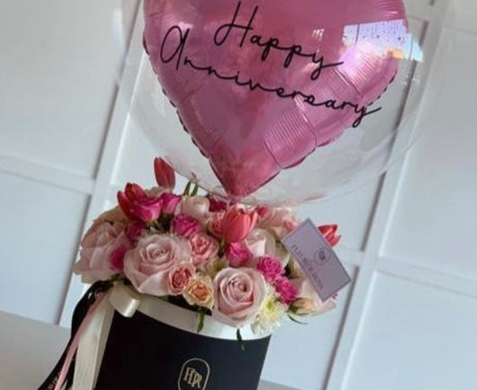 Balloon Bloom Box (Heart Foil Balloon)